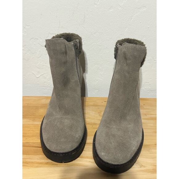 Diba Shoes - Diba Margaret Suede & Shearling Lug Sole Bootie winter Zip  Ankle Women's 8.5